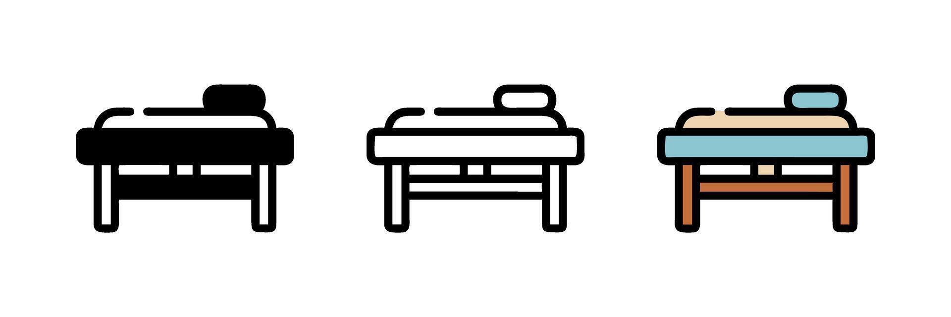 Three chairs with different colors and sizes vector