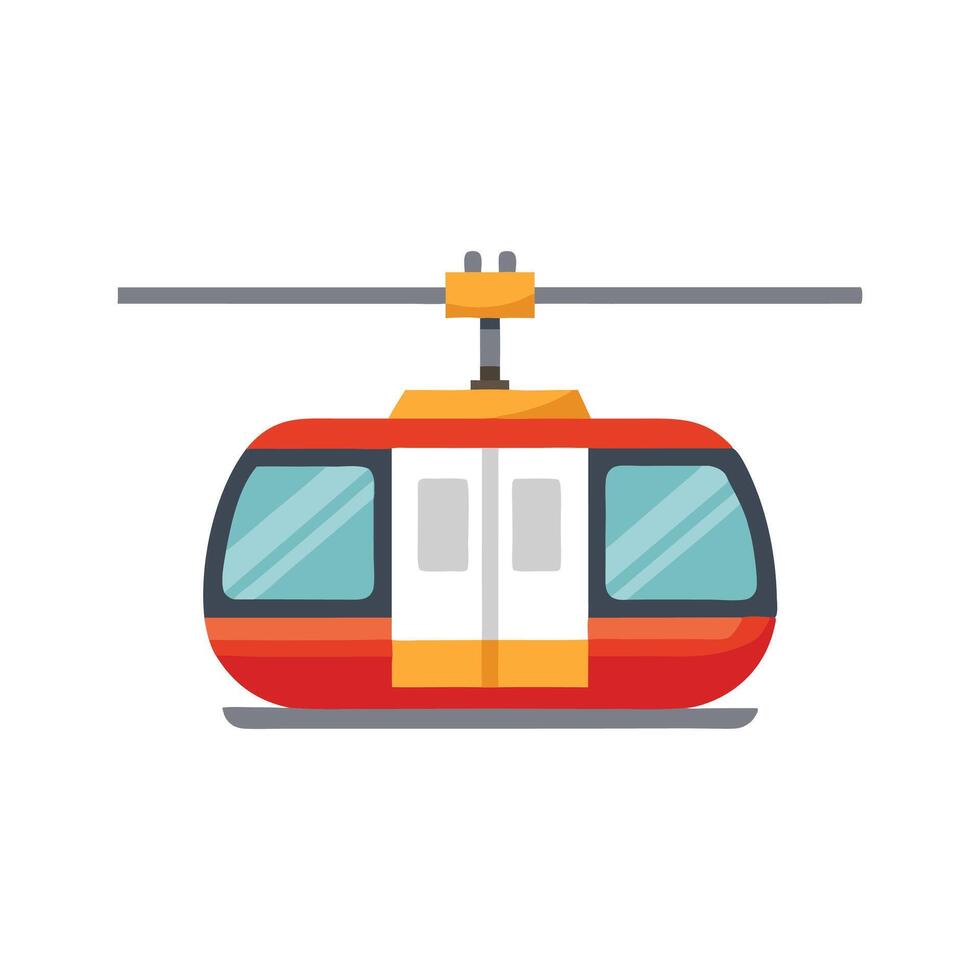 Cable Car Transport isolated flat illustration on white background vector