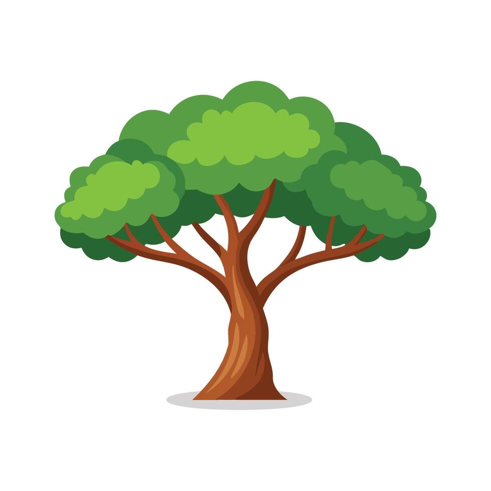 Ironwood tree isolated flat illustration on white background vector
