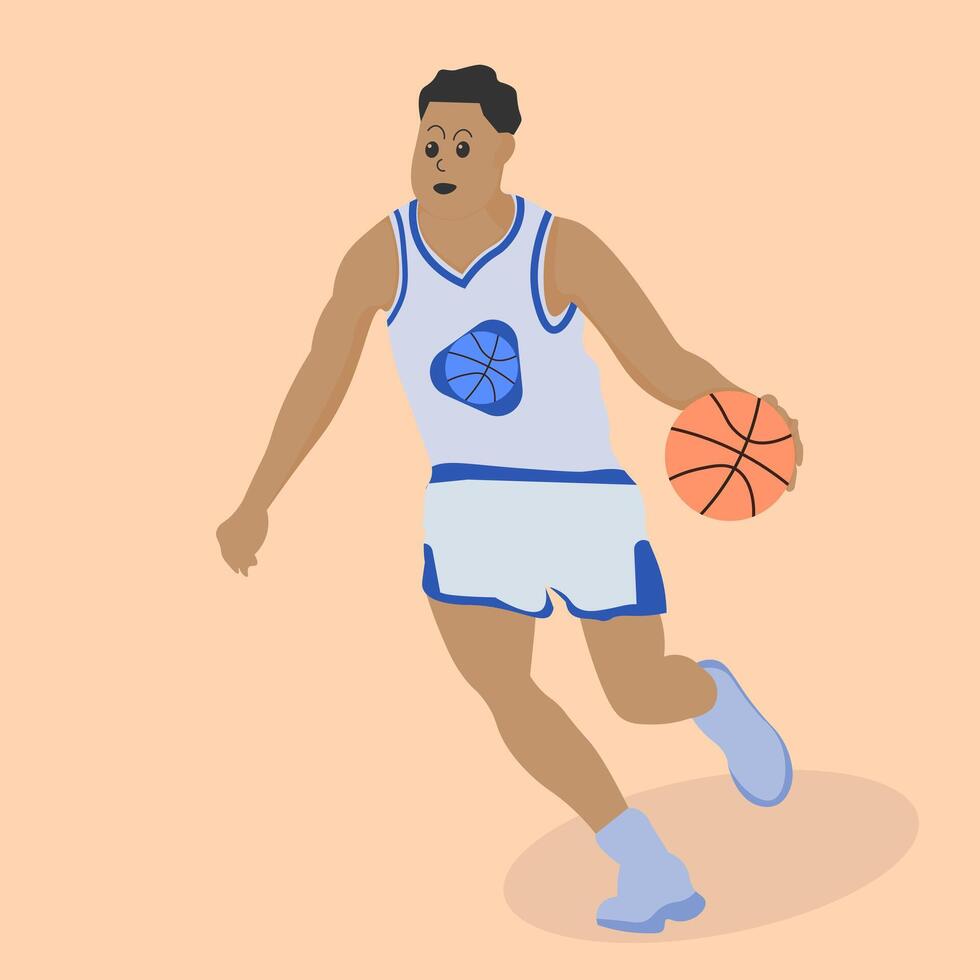 energetic basketball player who captures the excitement of the game. Great for creating dynamic sports designs. vector