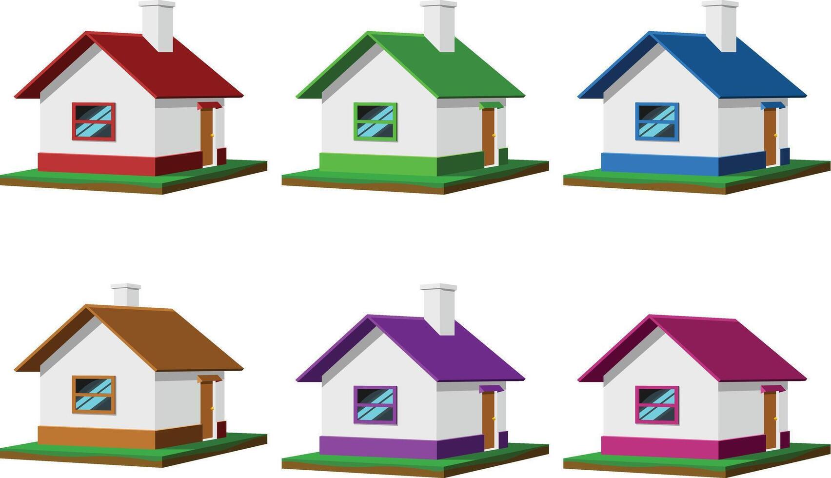 Set of houses illustration vector