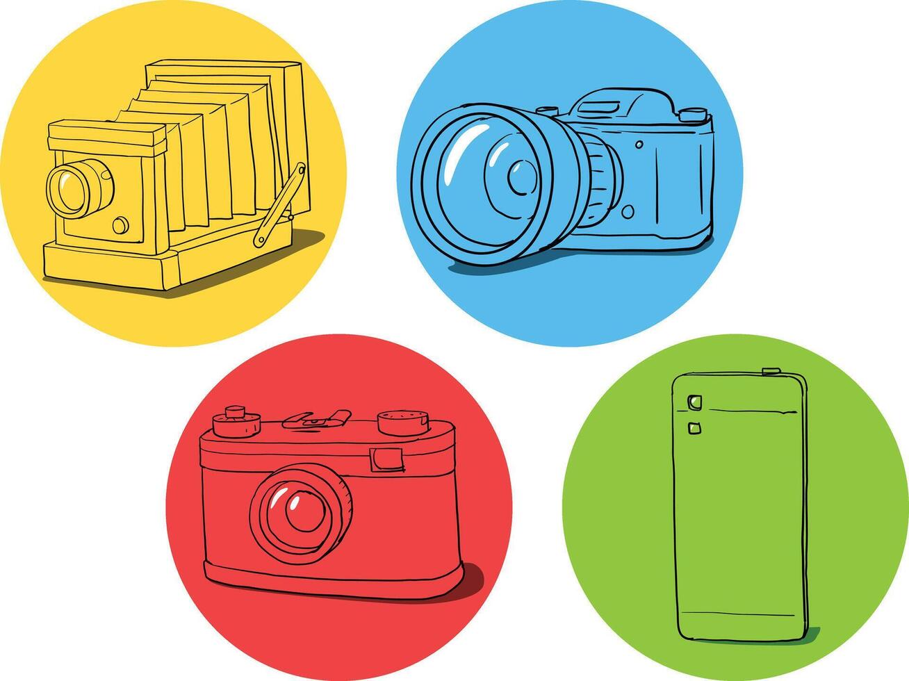 Camera evolution illustration vector