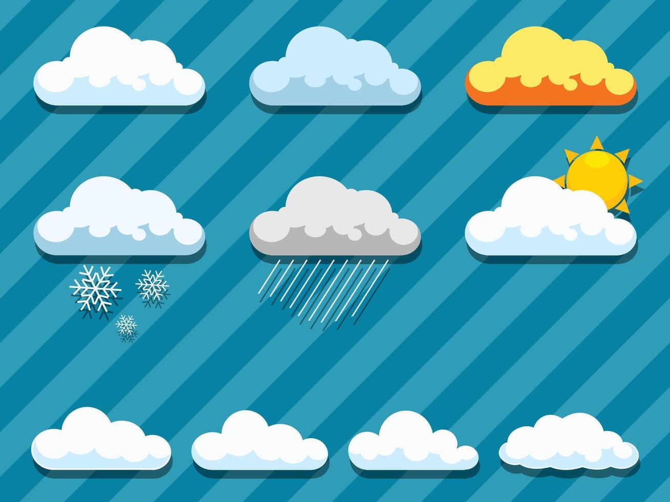 Set of clouds illustration vector