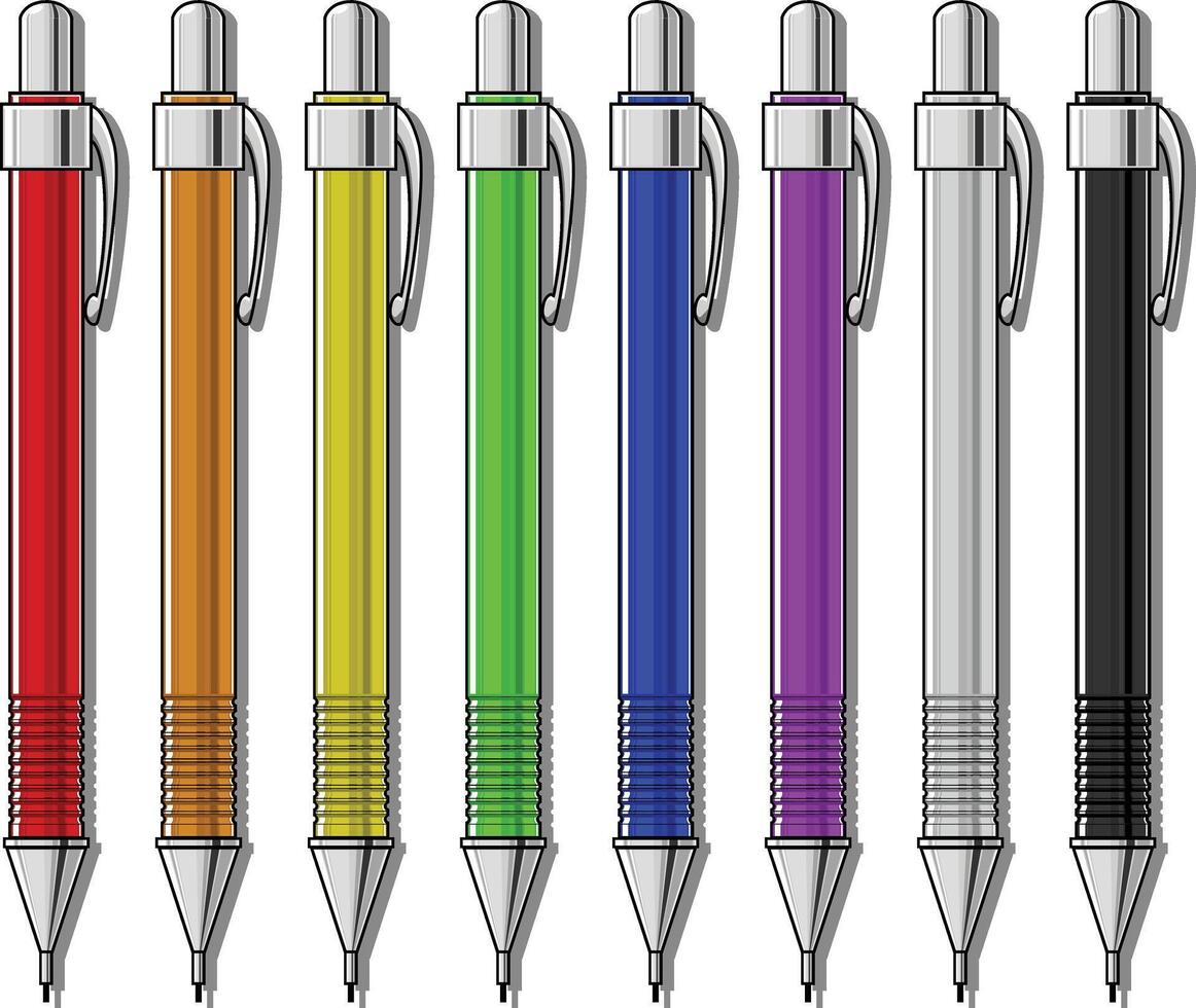 Set of mechanical pencils illustration vector