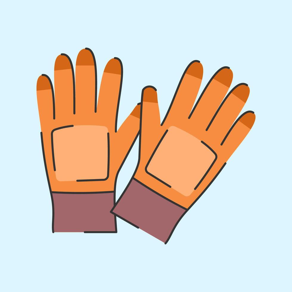 Gloves Illuistration, Flat Design Style Mittens Illustration vector