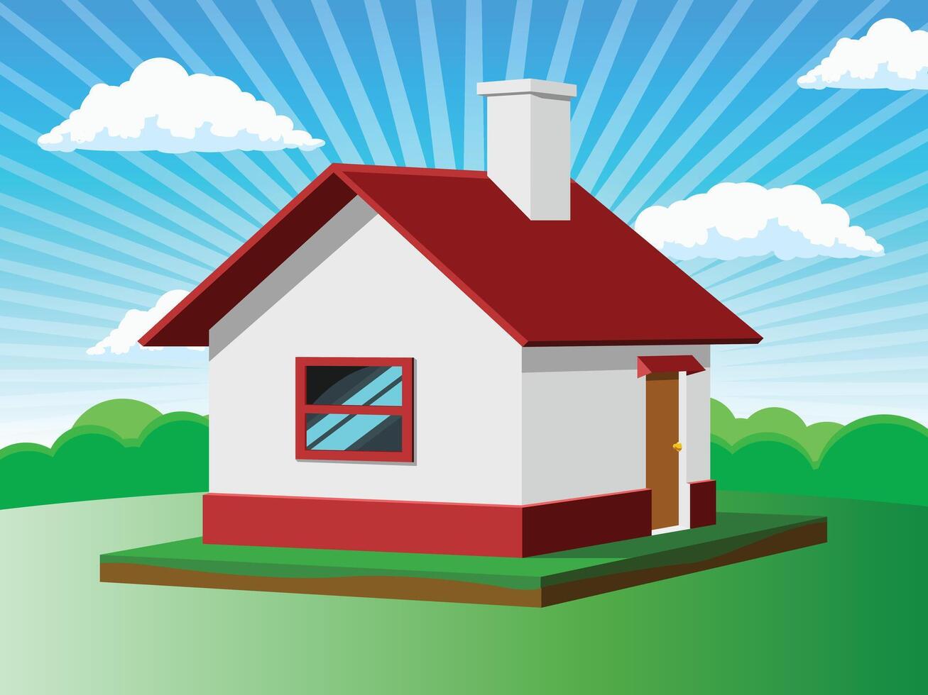 House in nature illustration vector