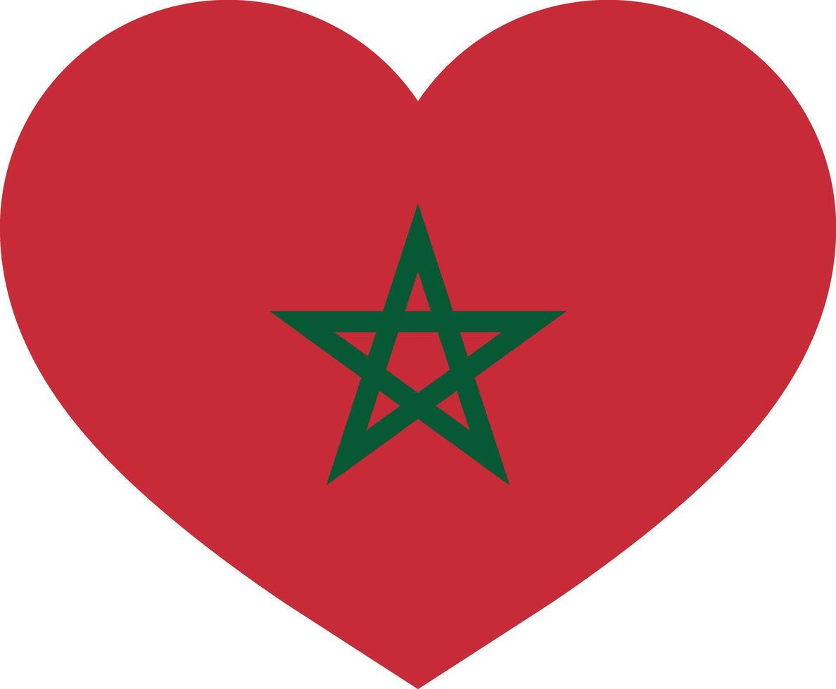 Morocco flag heart shaped . Morocco love symbol . Morocco flag heart icon vector