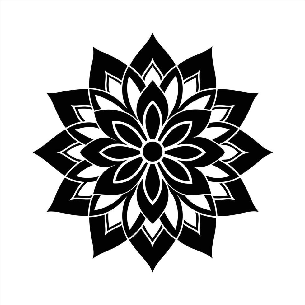 Lotus Mandala - Symbol of Spiritual Awakening and Purity in Intricate Floral Design vector