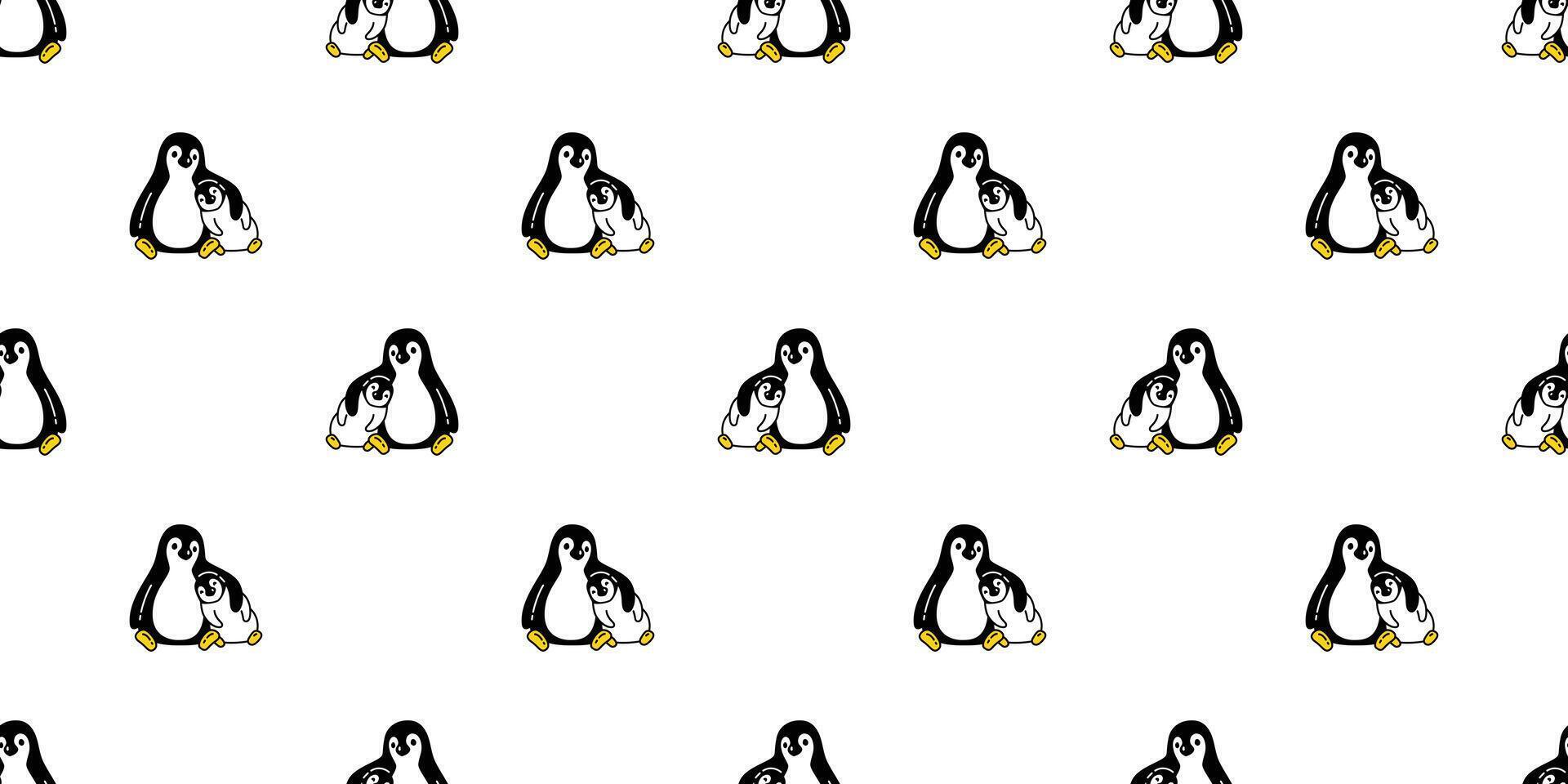 penguin seamless pattern sitting family bird baby hug kid cartoon doodle gift wrapping paper tile background repeat wallpaper illustration isolated design vector