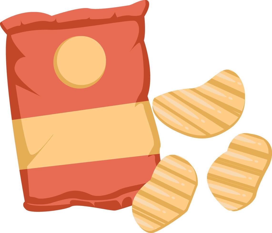 Potato Chips Bag with Chips Illustration vector
