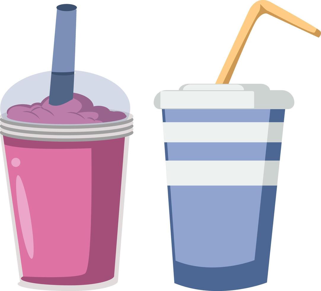 Smoothie and Drink Cups Illustration vector