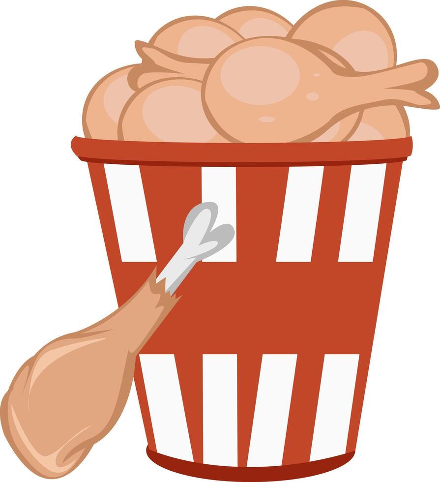 Delicious Fried Chicken Bucket for Advertisements vector