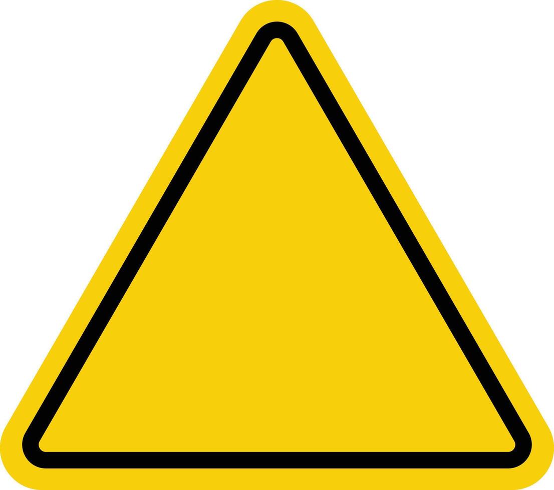 Blank yellow warning triangle icon . Yellow hazard warning sign . illustration vector