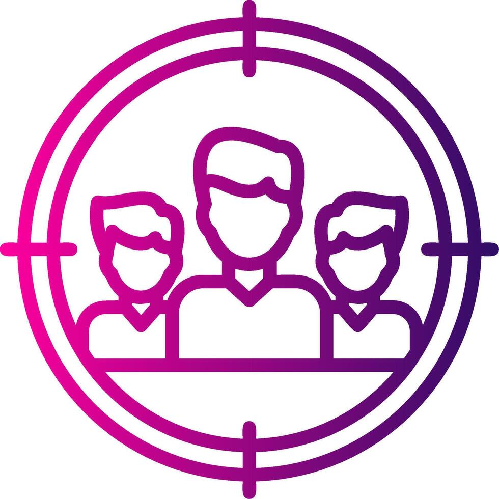 Focus Group Line Gradient Icon vector