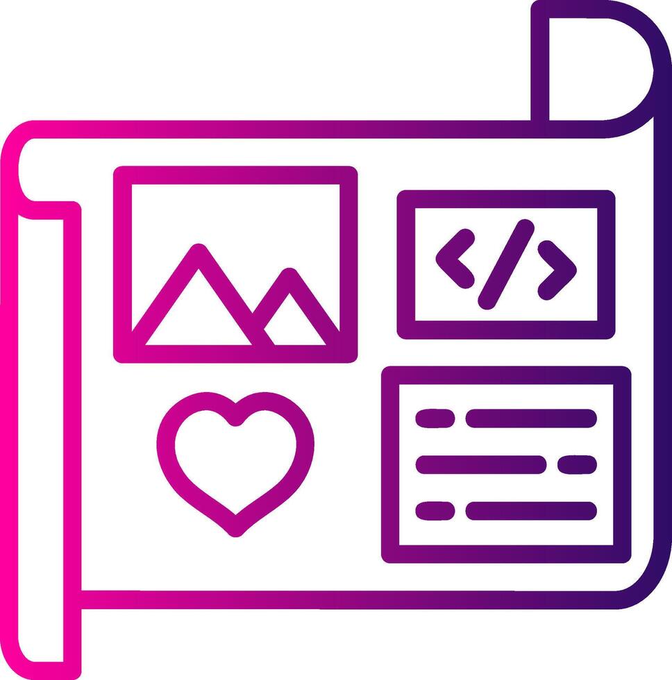 Mockup Line Gradient Icon vector