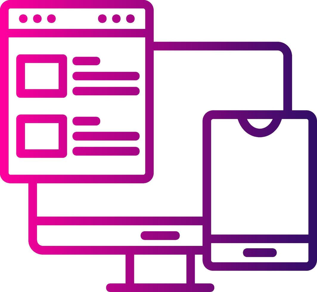 Responsive Web Design Line Gradient Icon vector
