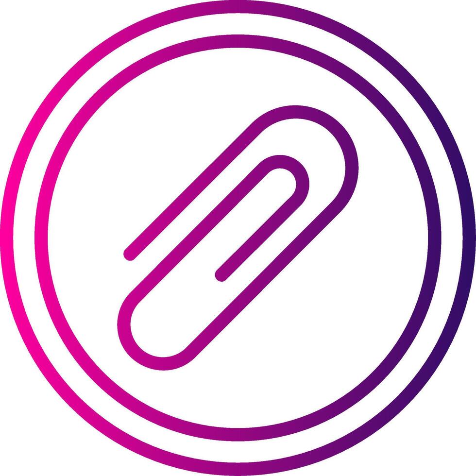Paper Clip Line Gradient Icon vector