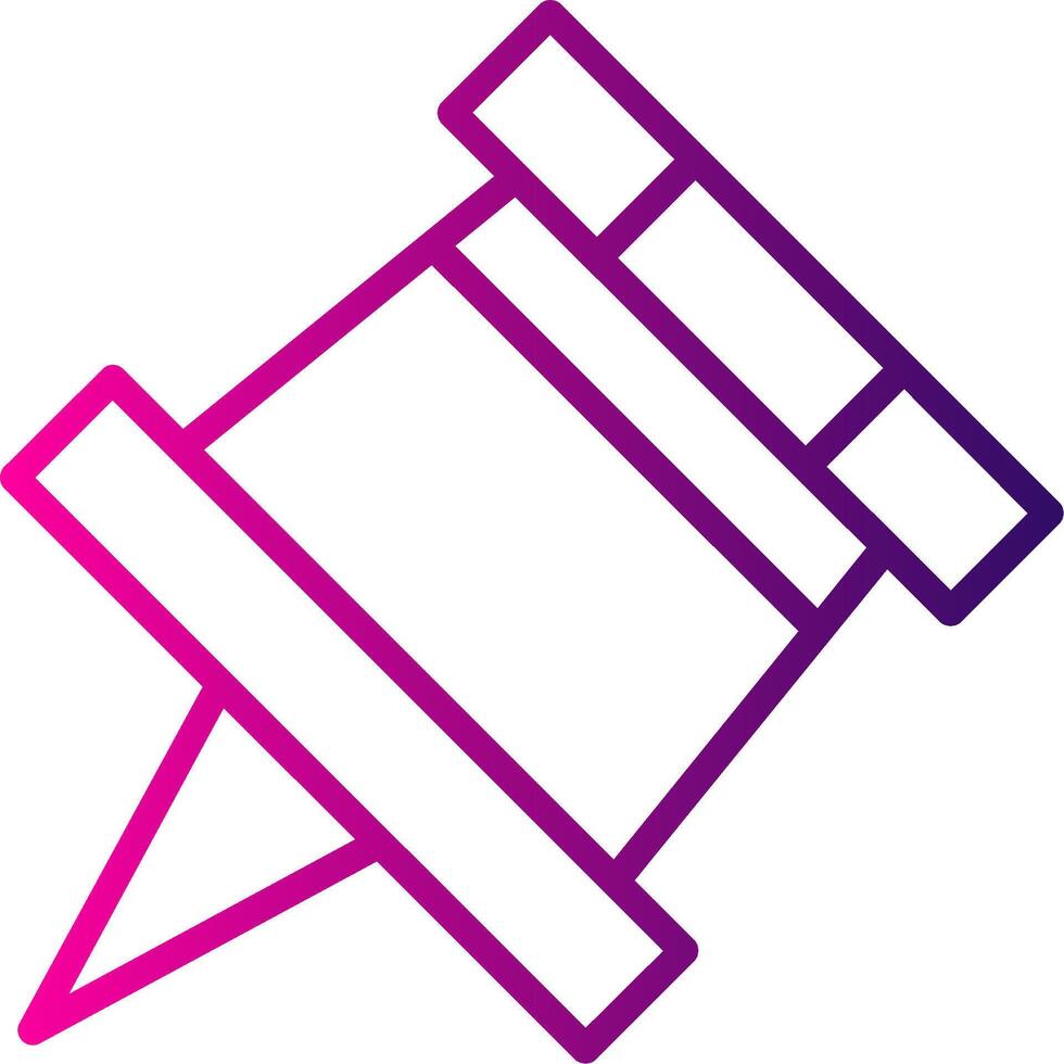 Push Pin Line Gradient Icon vector