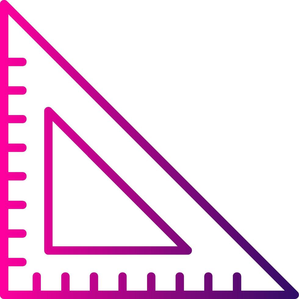 Triangular Ruler Line Gradient Icon vector