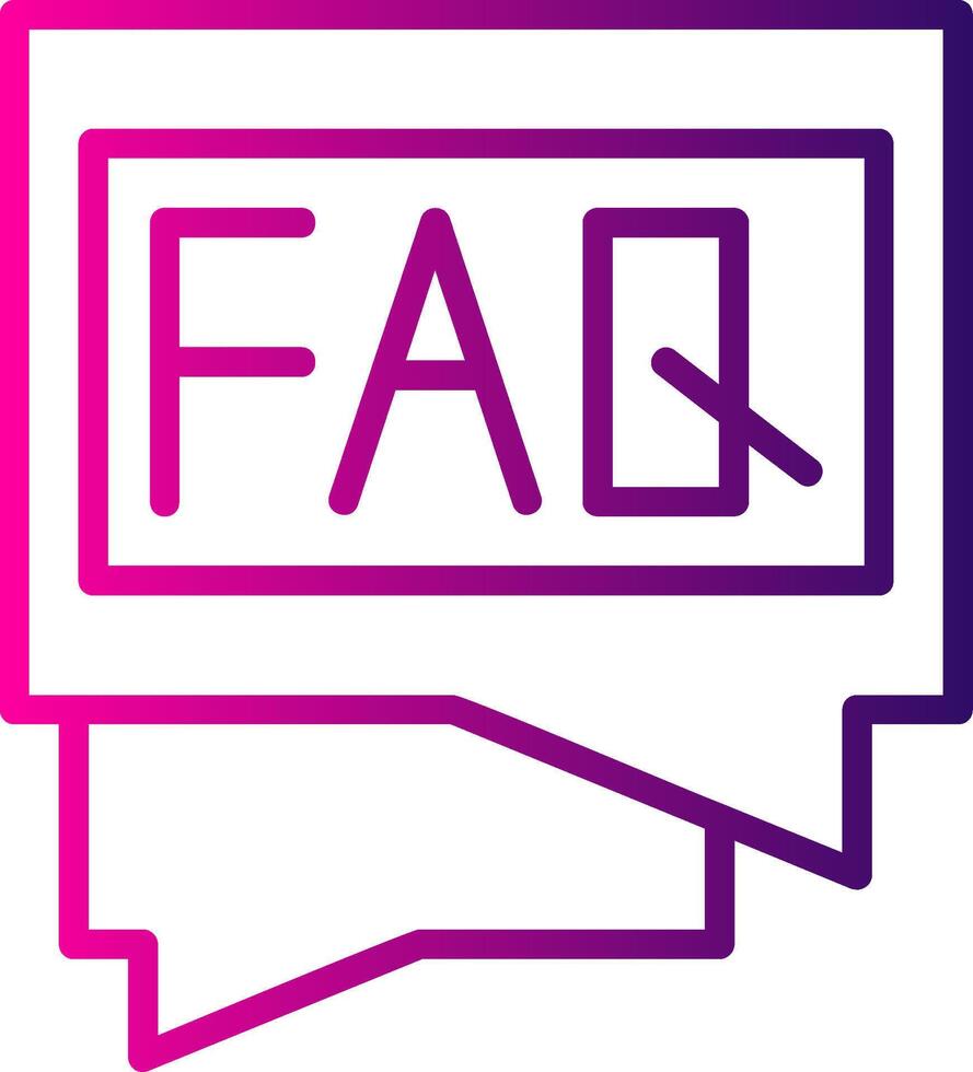 FAQ Line Gradient Icon vector