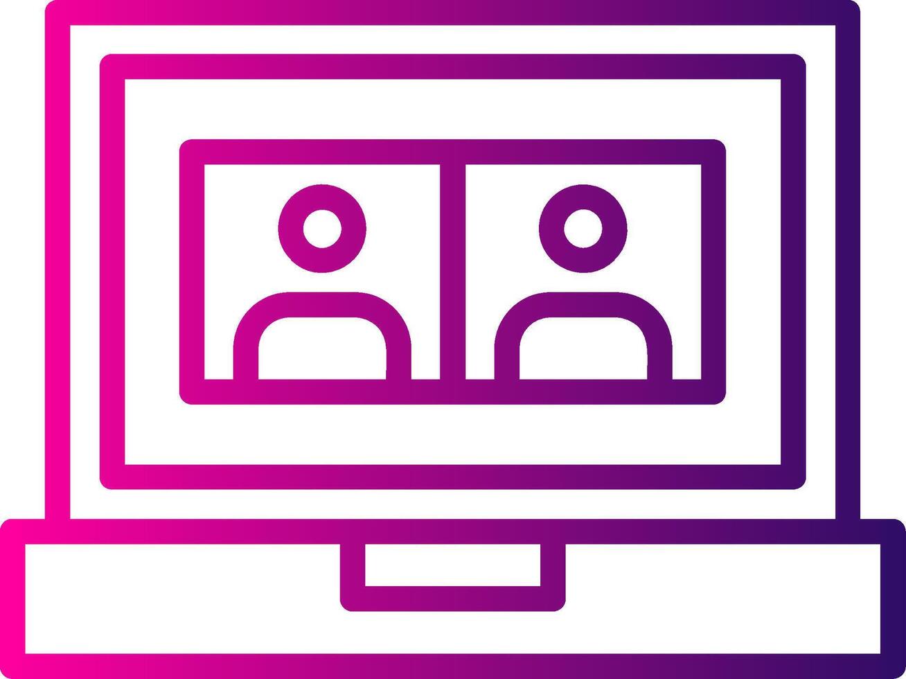 Online Meeting Line Gradient Icon vector