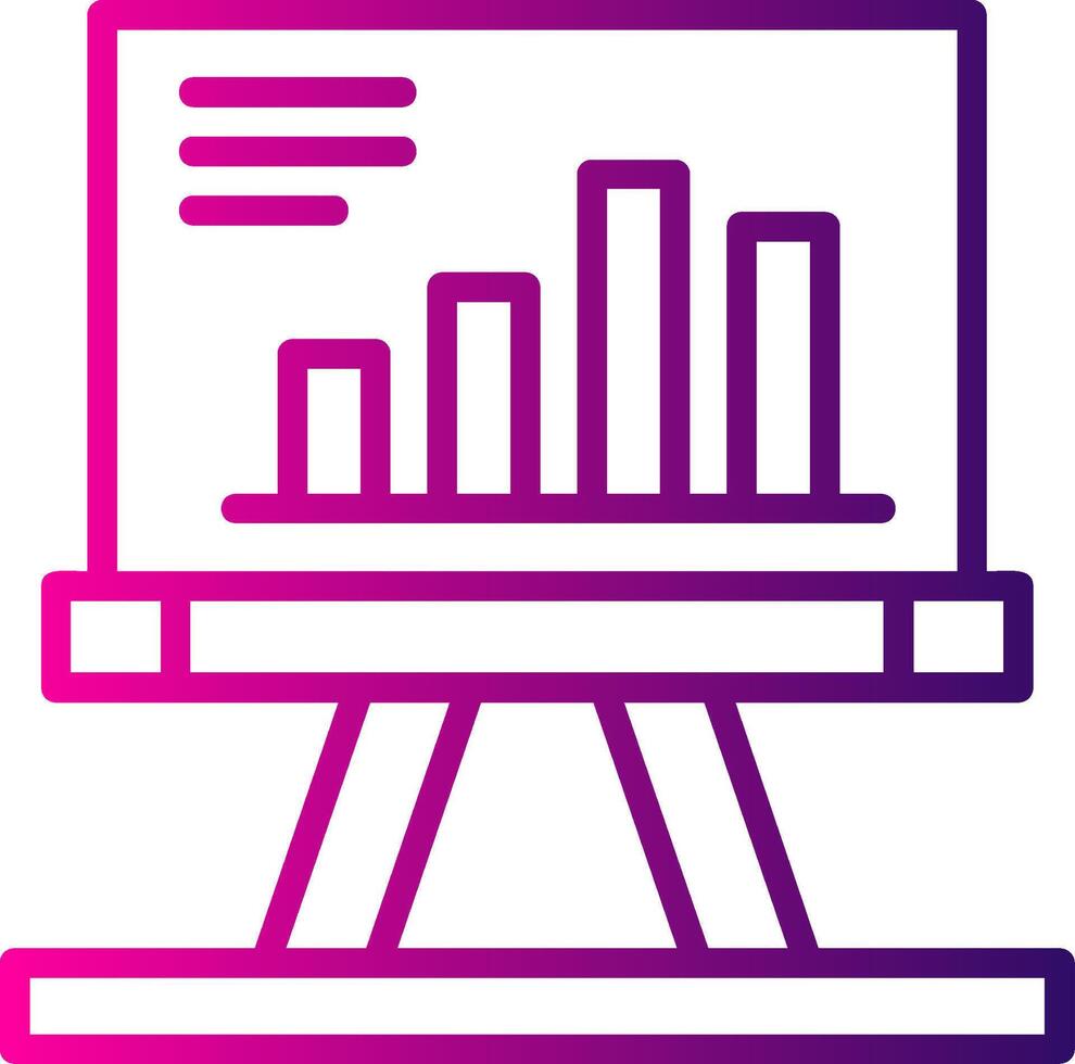 Presentation Line Gradient Icon vector