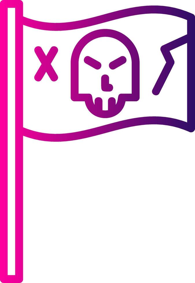 Pirate Flag Line Gradient Icon vector