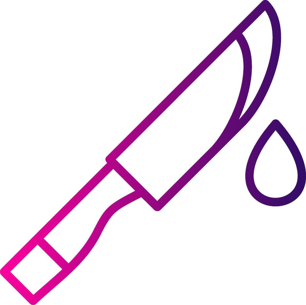 Knife Blood Line Gradient Icon vector