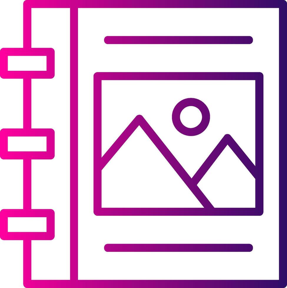 Album Line Gradient Icon vector