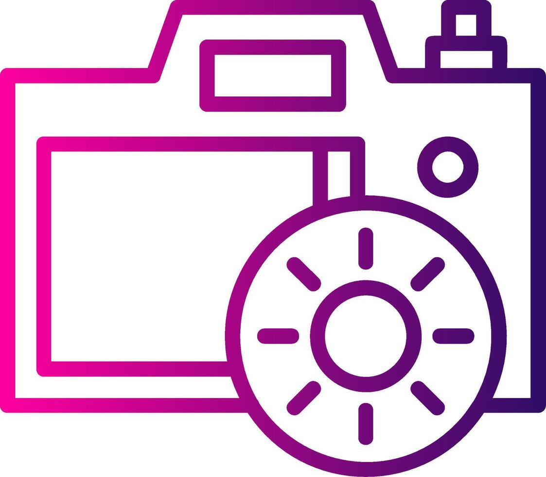 Camera Brightness Line Gradient Icon vector