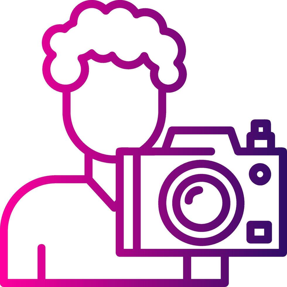 Cameraman Line Gradient Icon vector