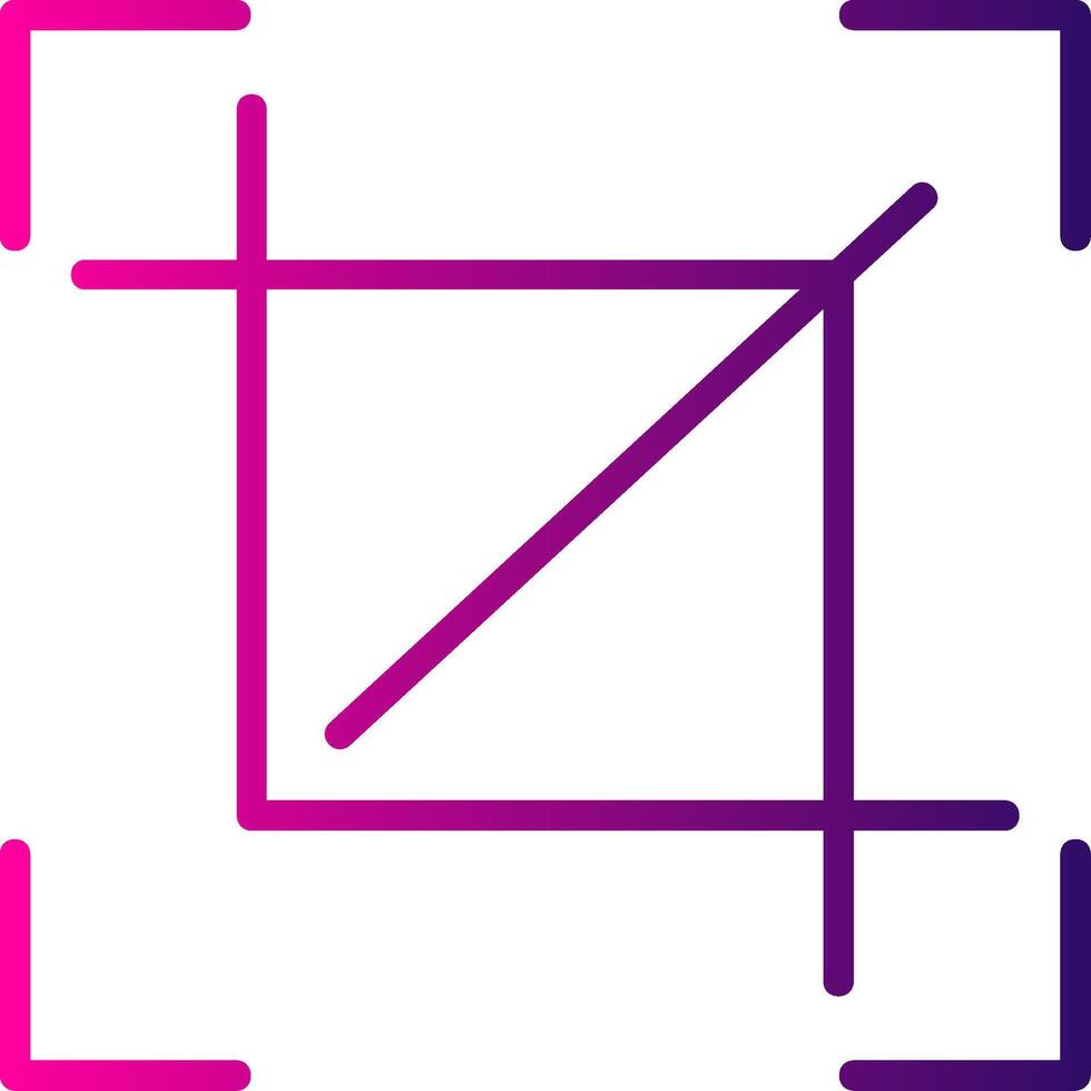 Crop Line Gradient Icon vector