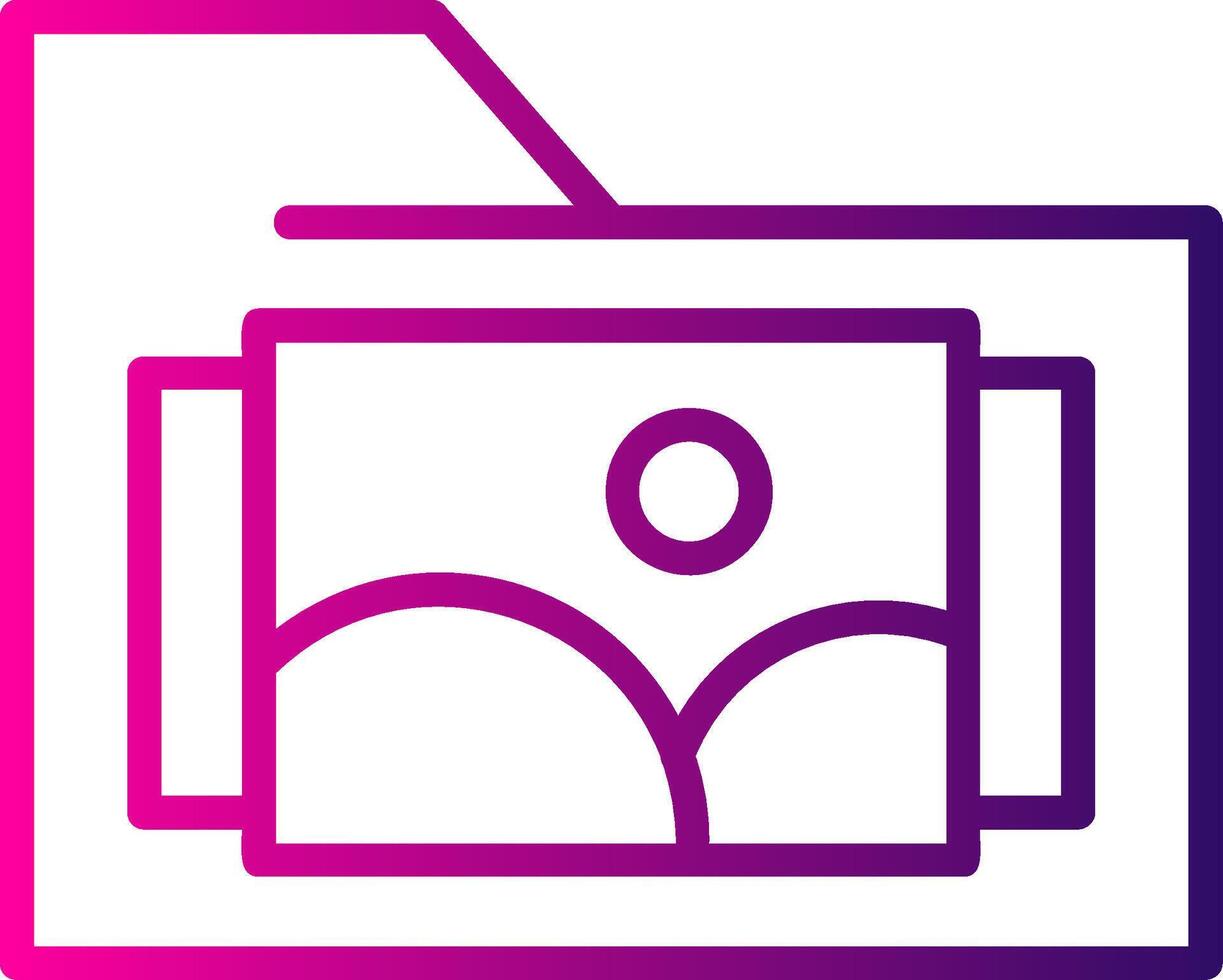 Images Folder Line Gradient Icon vector