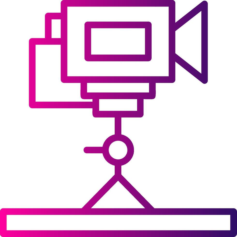 Tripod Camera Line Gradient Icon vector