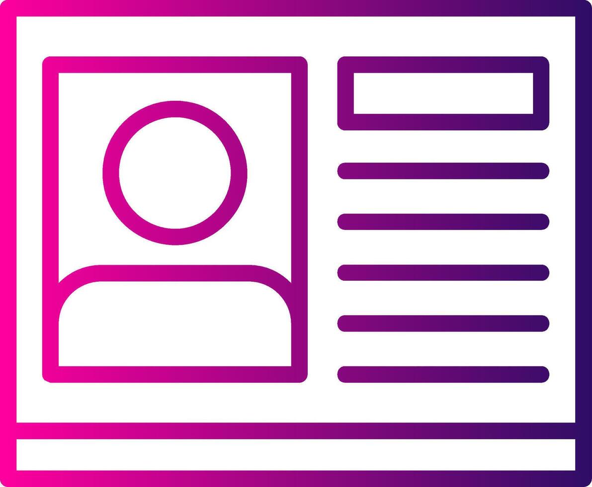 Passport Photo Line Gradient Icon vector