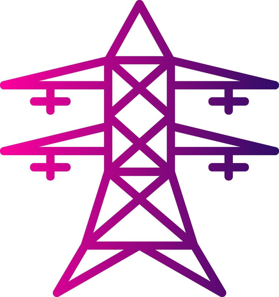 Electric Tower Line Gradient Icon vector