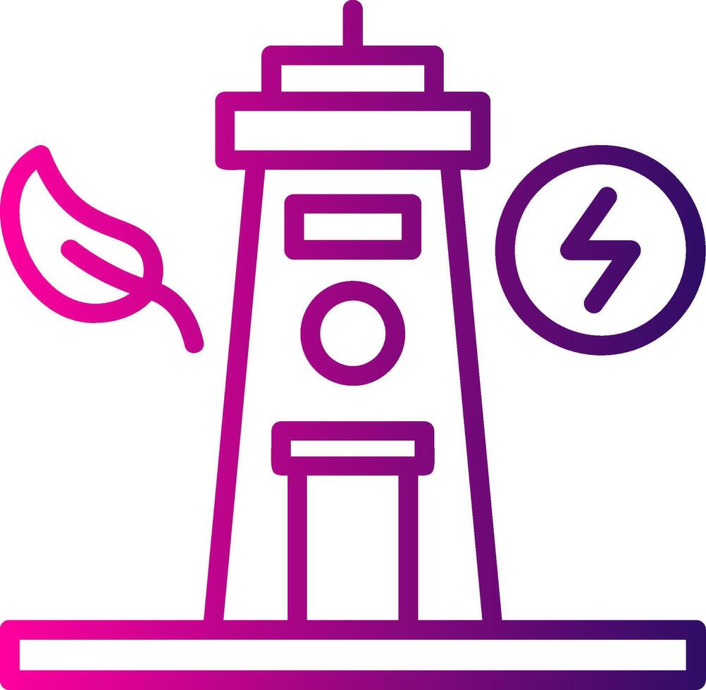 Tidal Power Line Gradient Icon vector