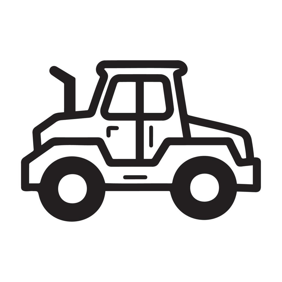 Simple Outline of a Tractor Vehicle Design vector