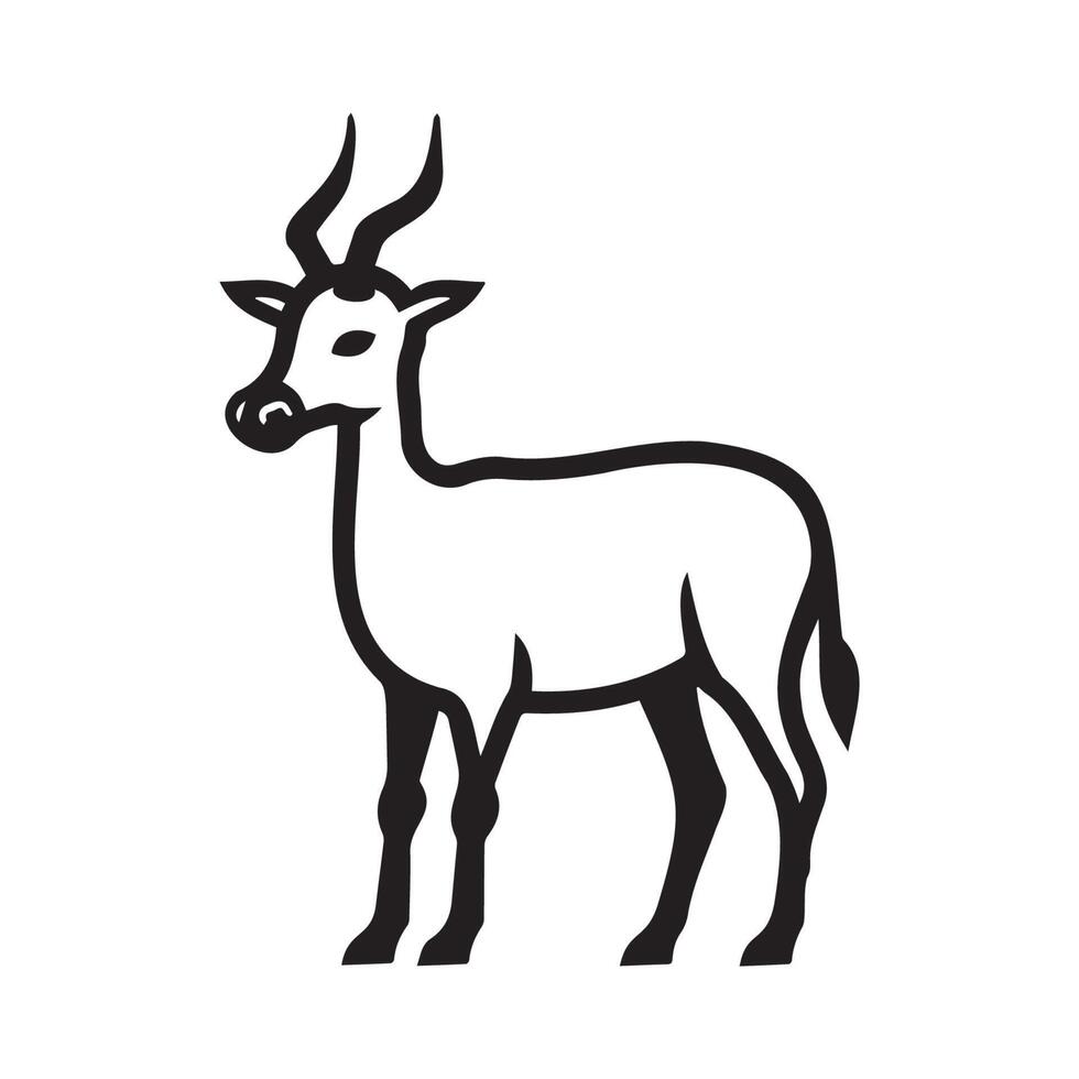 Elegant Antelope Silhouette for Creative Projects vector