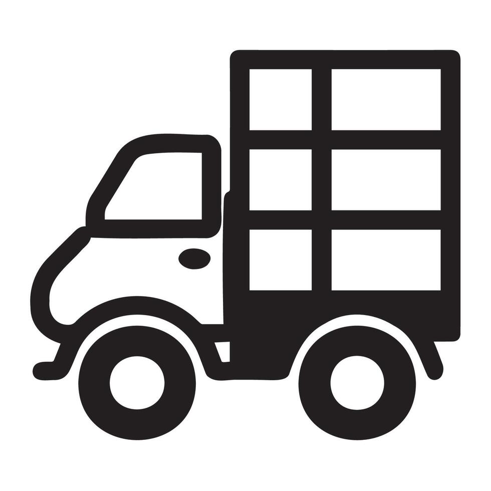 Simplistic Delivery Truck Icon for Graphic Design vector