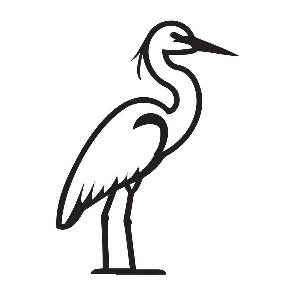 Elegant Heron Silhouette in Minimalist Design vector