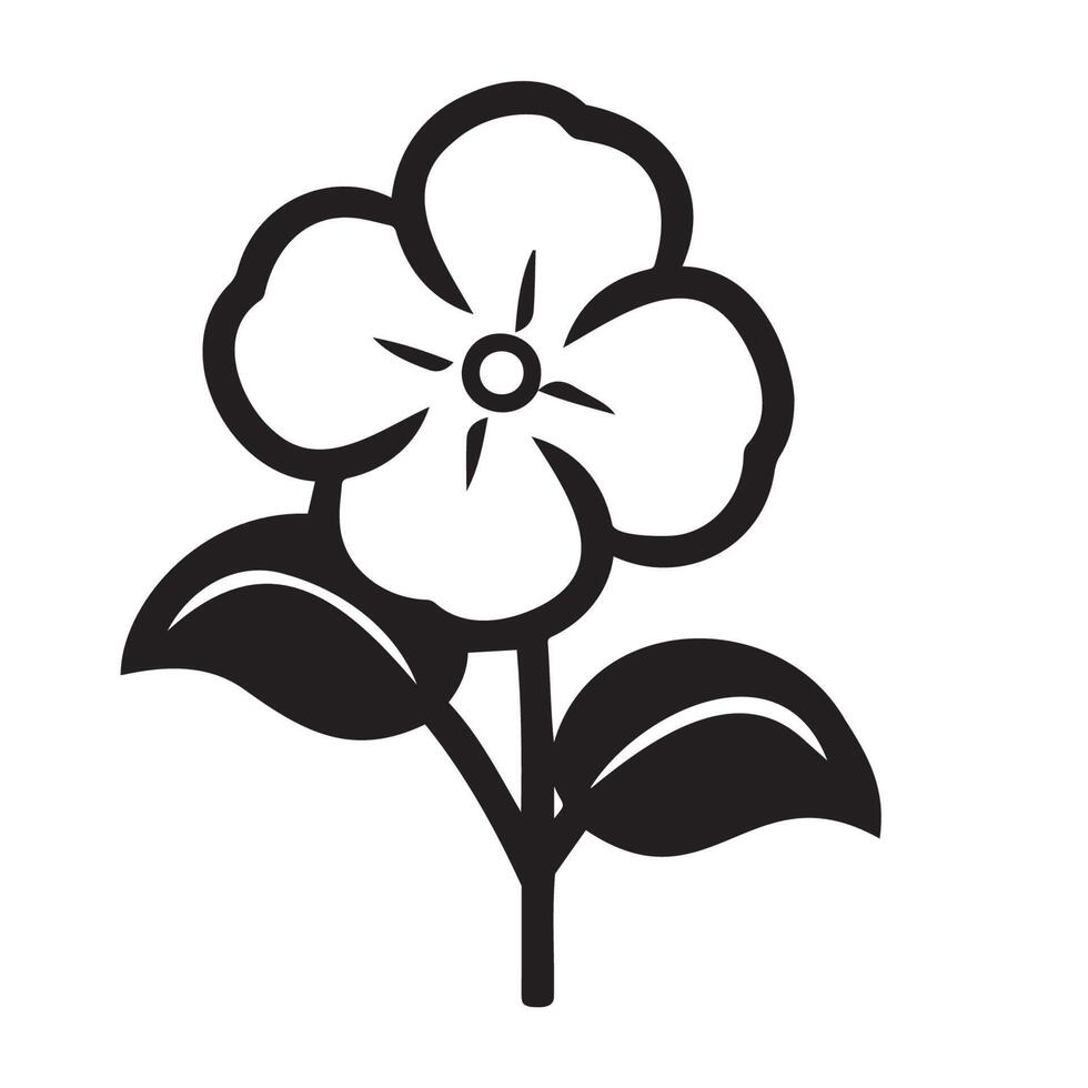 Simple Black and White Flower Illustration vector
