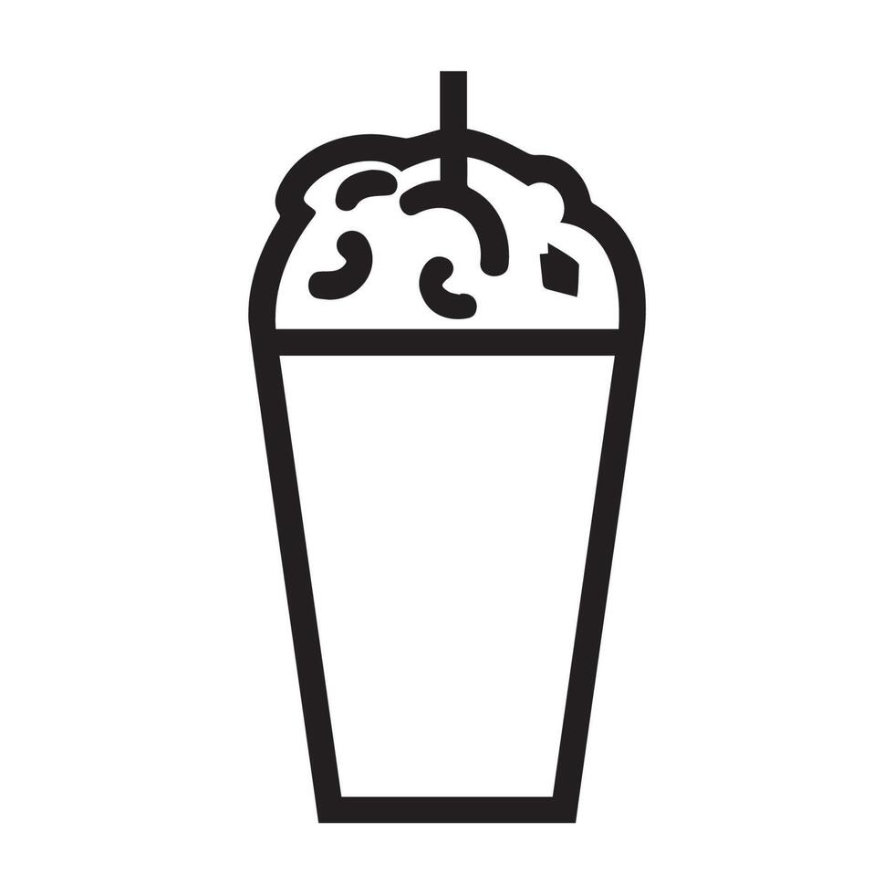 Refreshing Beverage with Whipped Cream and Straw vector
