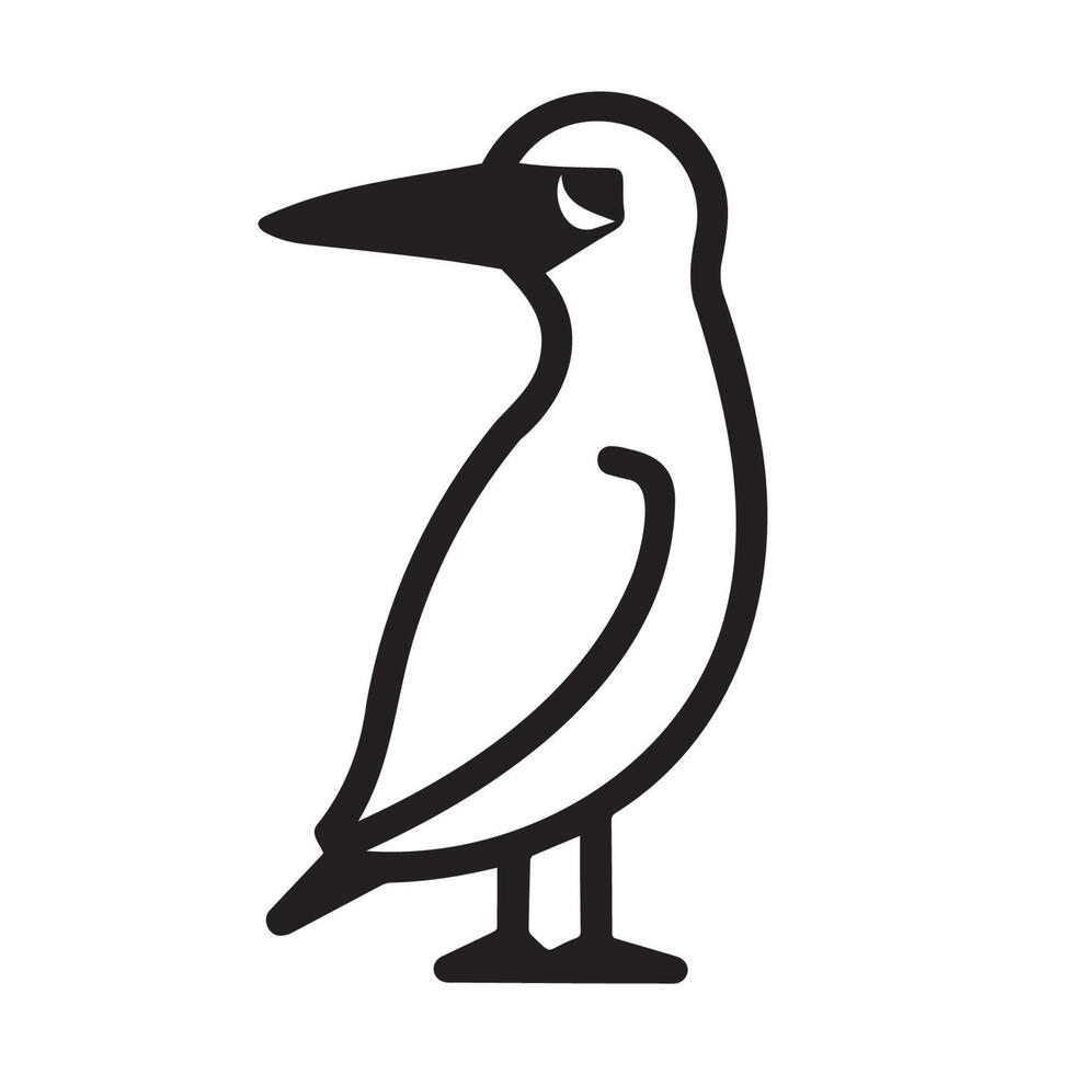 Simple Line Art of a Stylized Bird vector