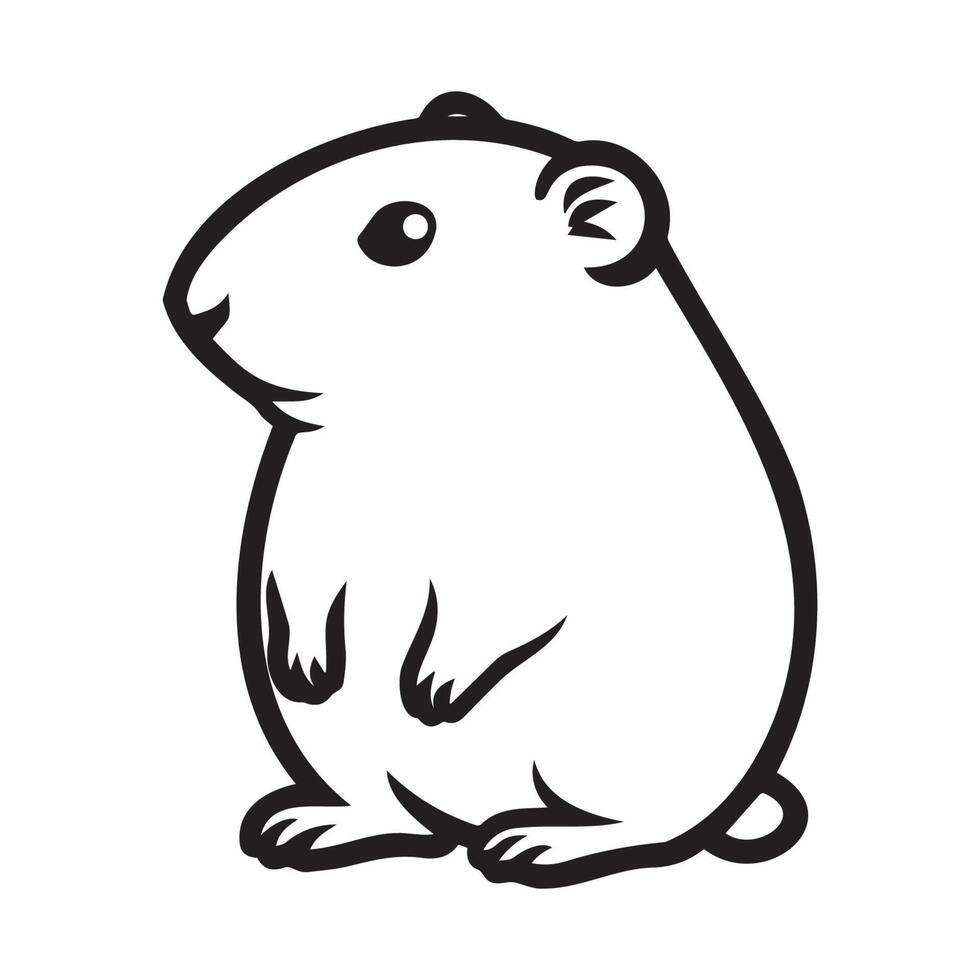Cute cartoon style rodent illustration vector