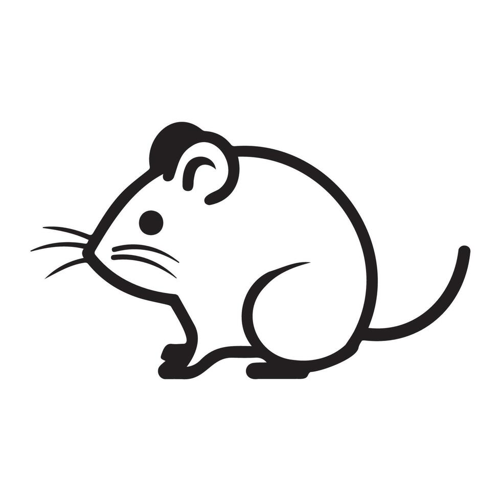 Cute Minimalist Mouse Illustration for Design Projects vector