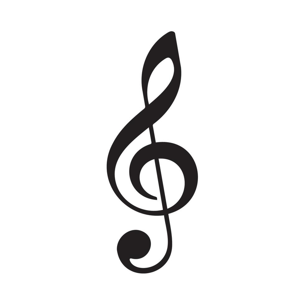 Elegant Treble Clef Illustration for Music Design vector