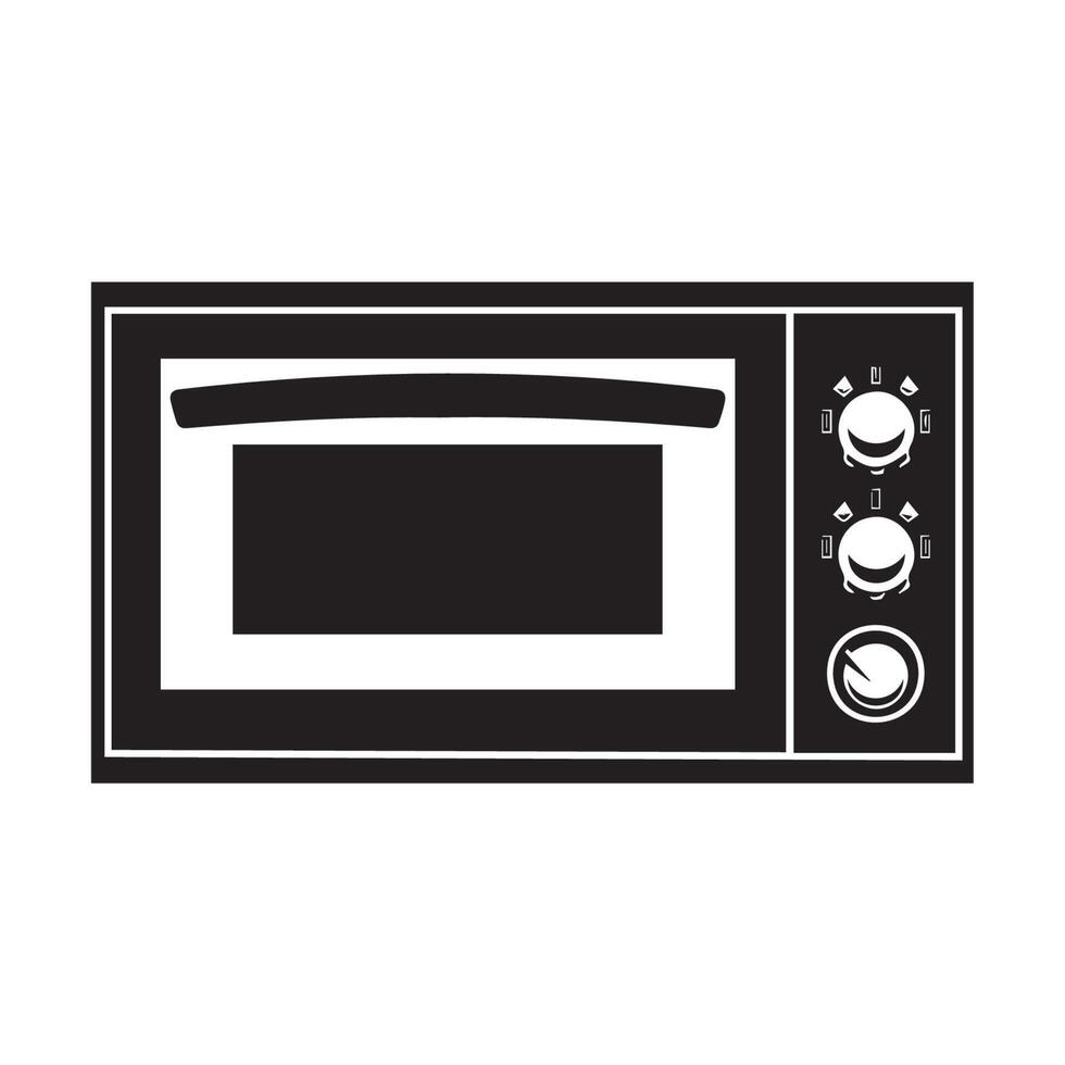 Stylish Black and White Microwave Icon Design vector