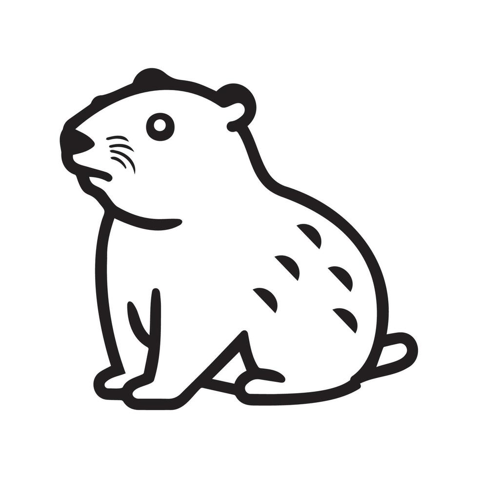 Cute Cartoon Style Animal Illustration of a Beaver vector