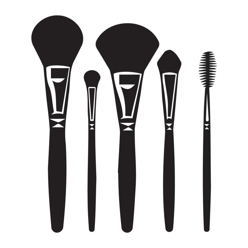 Essential Makeup Tools for Beauty Routine vector